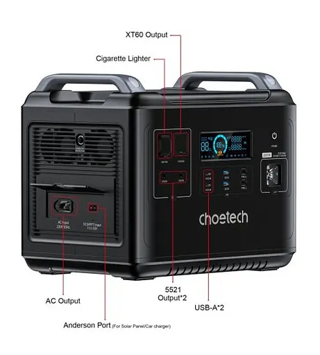 Зарядна станція портативна Choetech BS006 2000Wh 2000W - фото 8