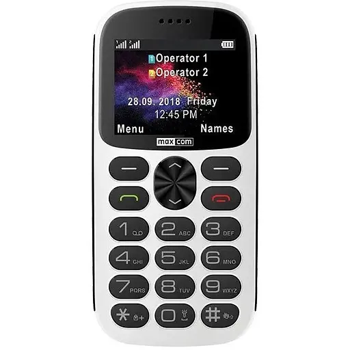 Телефон кнопочный Maxcom MM471 с док станцией белый - фото 1