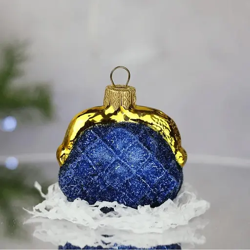 Ялинкова прикраса Санта Шоп Гаманець синій скло (4820001165548) - фото 4