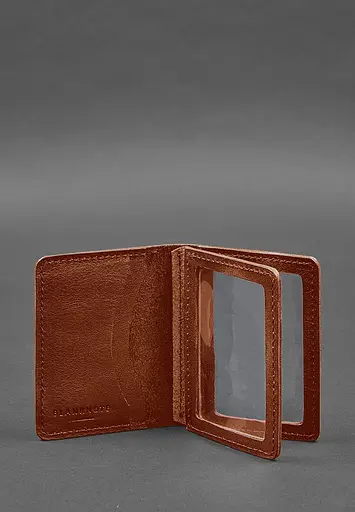 Кожаная обложка для водительского удостоверения, ID и пластиковых карт 2.0 светло-коричневая - фото 3