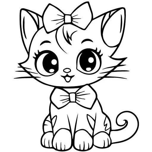 Детская раскраска Art Craft Кошечка с бантиком с пальчиковыми красками 25х25 см (15634-AC) - фото 2