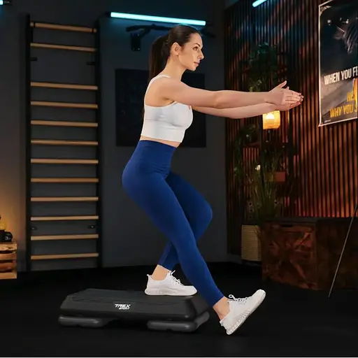 Степ платформа Trex Sport TX-038PAS до аеробіки 3-рівнева чорна - фото 4