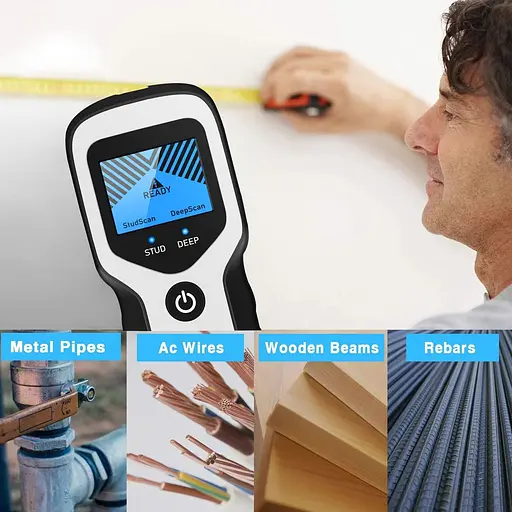 Детектор стін FOLAI Finder для пошуку по краях та центру деревини, проводів змінного струму під напругою, металевих шипів - фото 2