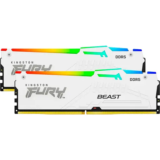 Модуль пам'яті для комп'ютера DDR5 32GB (2x16GB) 6000 MHz Beast RGB EXPO White Kingston Fury (ex.HyperX) (KF560C36BWE2AK2-32) - фото 2