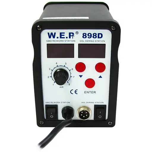 Паяльная станция WEP 898D фен, паяльник - фото 1