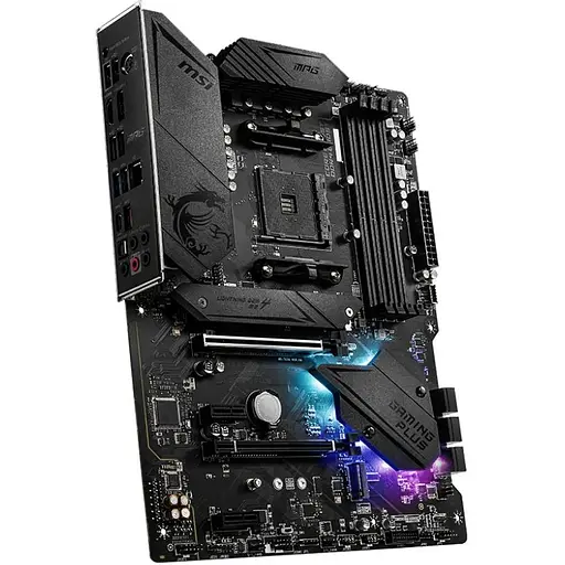 Материнская плата MSI AM4 (B550) MPG B550 Gaming PLUS, B550, 4xDDR4, CrossFire, Int.Video (CPU), 6xSATA3, 2xM.2, 1xPCI-E 16x 4.0, 1xPCI-E 16x 3.0, 2xPCI-E 1x 3.0, ALC892, RTL8111H, 7xUSB3.2/8xUSB2.0, HDMI/DP, ATX - фото 3