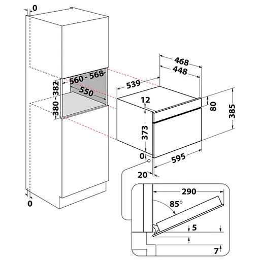 Вбудована мікрохвильова піч Whirlpool WMD7O4TX з функцією приготування парою - фото 4