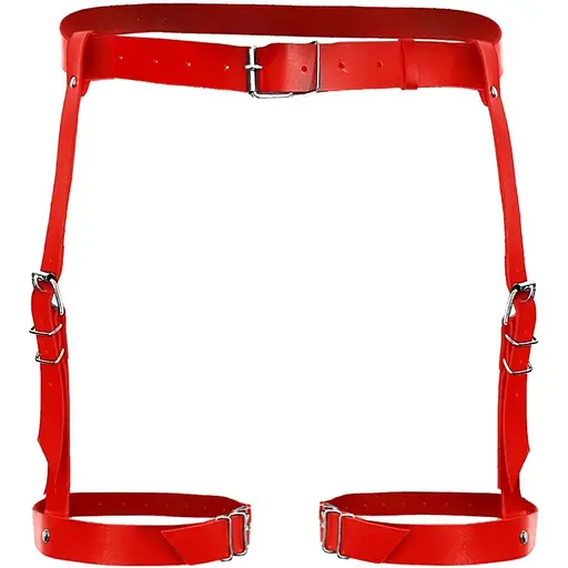 Сексуальні гартери Art of Sex - Gwen із натуральної шкіри, розмір XS-2XL, колір червоний - фото 2