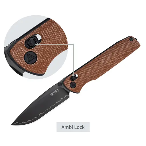 Нож складной SRM Terrier 258L-MN2, коричневый - фото 12