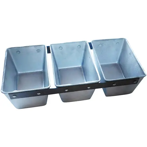 Форма тройная хлебная для выпечки бородинского хлеба Л12а алюминий (17*11*9 см) 81363 - фото 1