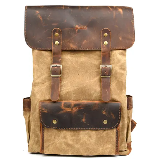 Рюкзак для ноутбука из канвас и крейзи хорс TARWA 42х33х12 см sum0028444 - фото 1