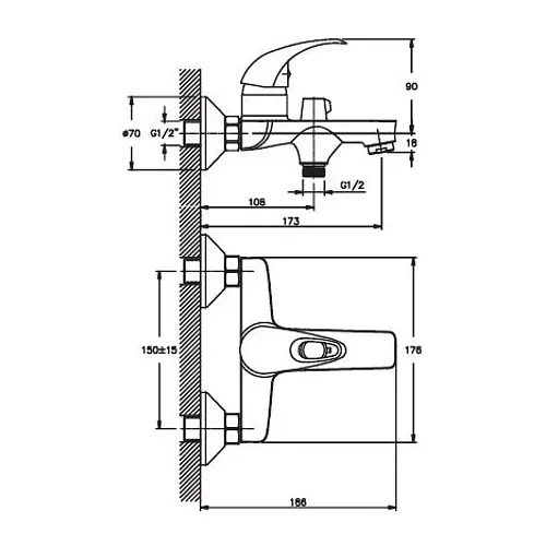 Смеситель для ванны Haiba CEBA 009 HB0831 - фото 2