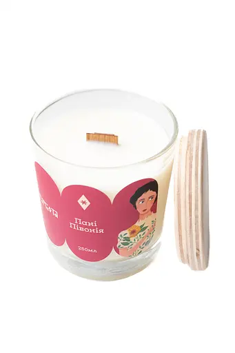 Свічка Пані Півонія 250 мл, 30 год Стандартні (250 мл) - фото 2