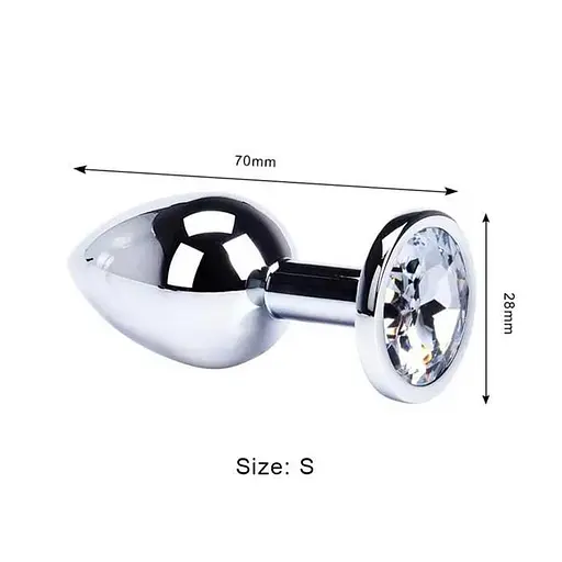 Сталева анальна пробка з декоративним кристалом Металік K0073-1 - фото 2