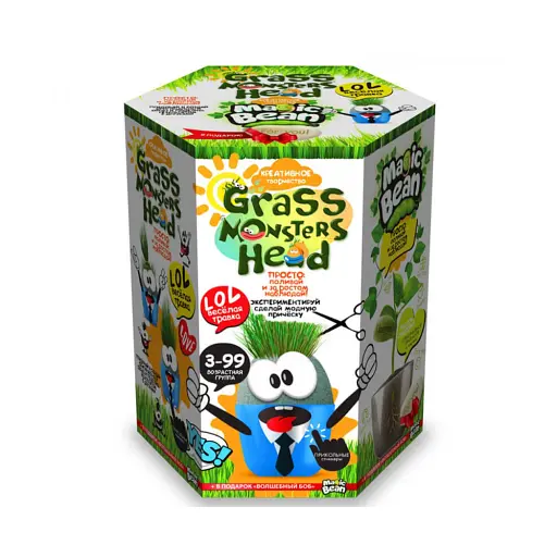 Набір креативної творчості Grass Monsters Head, російською, Danko Toys