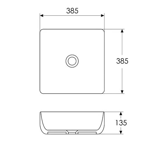 Умивальник накладний Imprese Black Edge 38,5x38,5x13,5 см білий/чорний i11095, Білий - фото 2