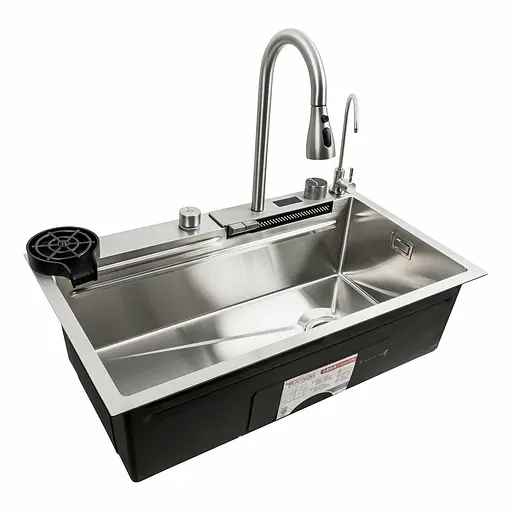 Кухонна мийка 75x45G сатин Platinum Handmade Водоспад повна комплектація, Satin - фото 2