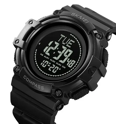 Часы мужские спортивные Skmei 2233 compass с компасом (Черный) - фото 2