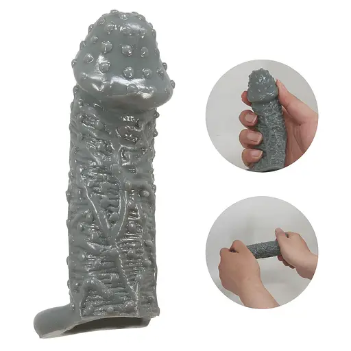 Насадка на пеніс Pretty Love Fogg 13 см (сірий) - фото 7