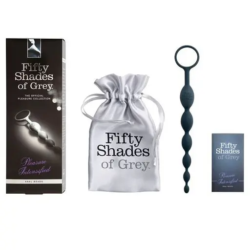 Анальний ланцюжок Fifty Shades of Grey Silicone Anal Beads 25.4 см (чорний) - фото 4
