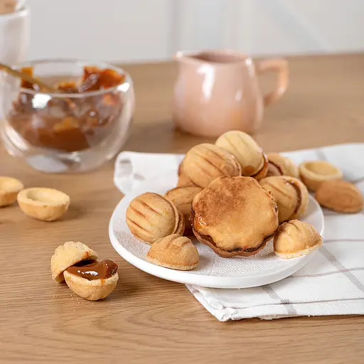 Форма для выпечки орешков со сгущенкой орешница с ручками диаметром 23 см на 23 ореха + цветок, Ласунка 83564 - фото 6