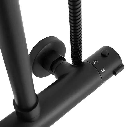 Душевая система Rea Bliss с термостатом black REA-P8804, Черный матовый - фото 9