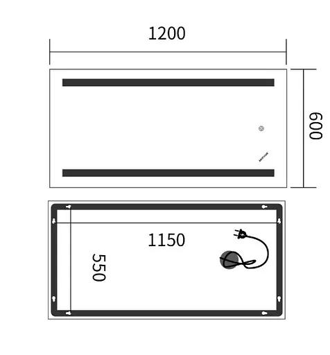 Зеркало Mixxus Premium LINES MR17-120x60-REVERSE (LED Touch, Anti-fog) (MP6626) - фото 5