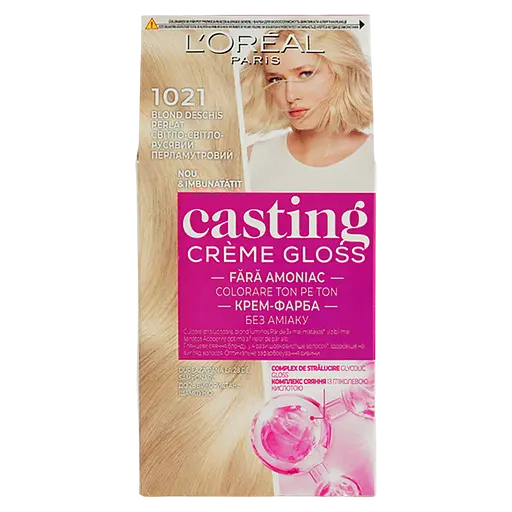 Краска-уход для волос L'Oreal Paris Casting Creme Gloss тон 1021 светло-светло-русый перламутровый без аммиака 120 мл (A5776976)