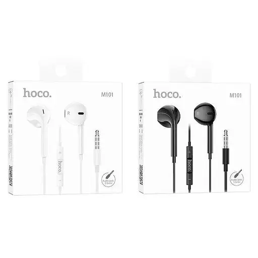 Навушники HOCO M101 Crystal joy wire-controlled earphones with microphone Black - фото 4
