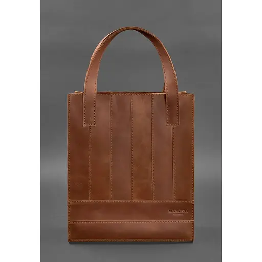 Шкіряна жіноча сумка шоппер Бетсі світло-коричнева Crazy Horse - фото 1