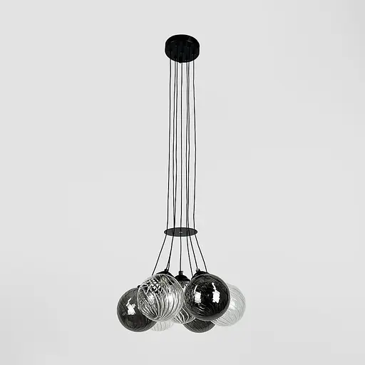 Люстра-пучок на 7 плафонів графіт+прозорий Ø 36 см | Line F | Арт. 1034/7 BK - фото 5