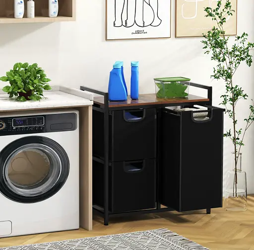 Кошик для білизни Costway Nordi 58 л в стилі Loft чорний - фото 5