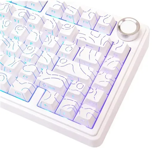 Игровая механическая клавиатура AULA F75 / Три режима подключения / Seiya Switch / White Lines - фото 5