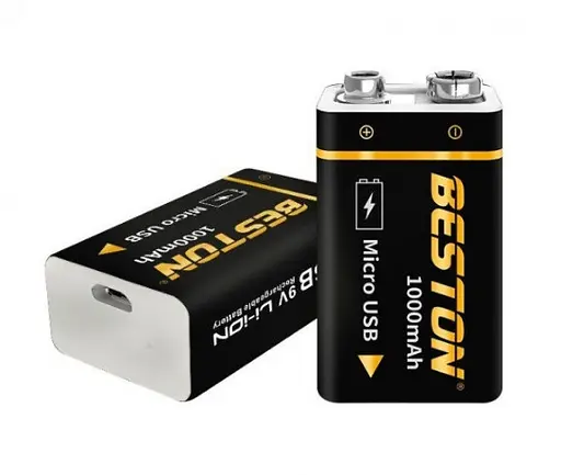 Аккумулятор Beston USB 9v крона Li-ion 1000mAh - фото 2
