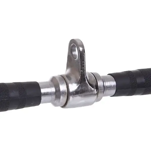 Ручка для верхньої тяги York Fitness 60см з паралельним хватом вигнута з гумовими рукоятками, хром - фото 5