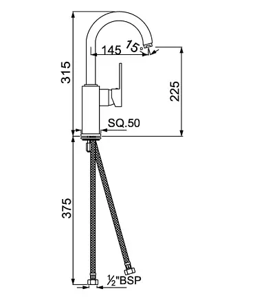 Смеситель для кухни Jaquar Kubix F KUB-CHR-35179FB Хром - фото 2