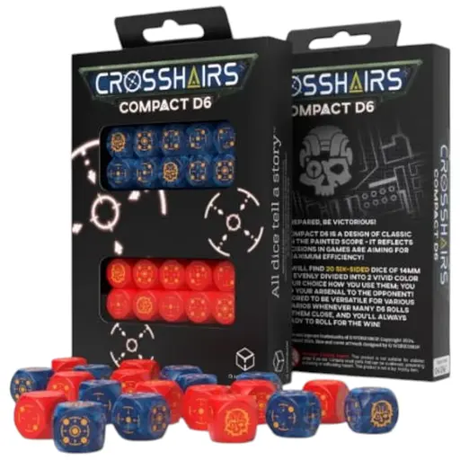 Набор кубиков Crosshairs Compact D6: Cobalt&Red (20 шт.) (STCA01)