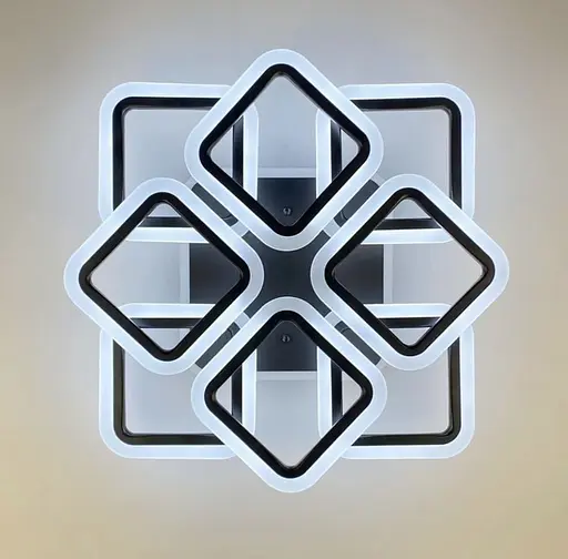 LED люстра на 4+4 ріжки квадратної форми Line.F A 2400/4+4S RGB BK - фото 6