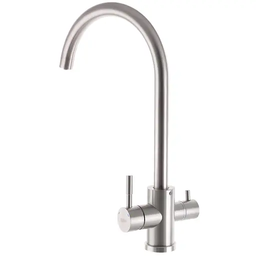 Смеситель для кухни на две воды Zerix SUS-021-2 ZX3238 Нержавеющая сталь - фото 2