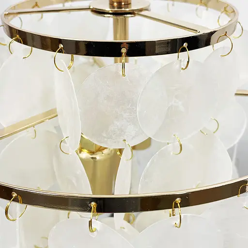 Золота настільна лампа ATHELIA із перламутровими пластинами | Арт. T 1537 GD | Line F - фото 3