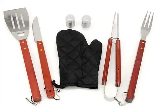 Набор для гриля и барбекю: 7 аксессуаров с фартуком - Для любителей BBQ - A-Plus 8536 - фото 7
