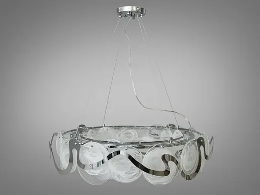 Экстравагантная люстра подвес с круглыми стеклянными элементами на 10 ламп, - фото 3