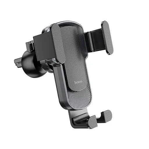 Автотримач для телефона HOCO CA103 vertical and horizontal air outlet gravity car holder Black Metal Gray - фото 3