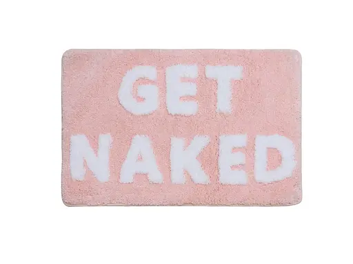 Ультрамягкий коврик для ванной Aquarius микрофибра с антискользящим резиновым основанием 50х80 см Розовый с белым - фото 2