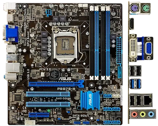 Материнская плата Asus P8B75-M LGA 1155 (P8B75-M) Б/У - фото 1