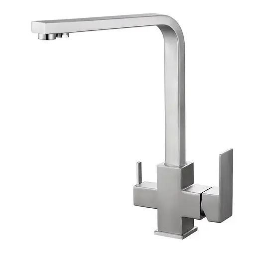 Змішувач для кухні на дві води Zerix KUB-021 нержавіюча сталь ZX4855 - фото 1