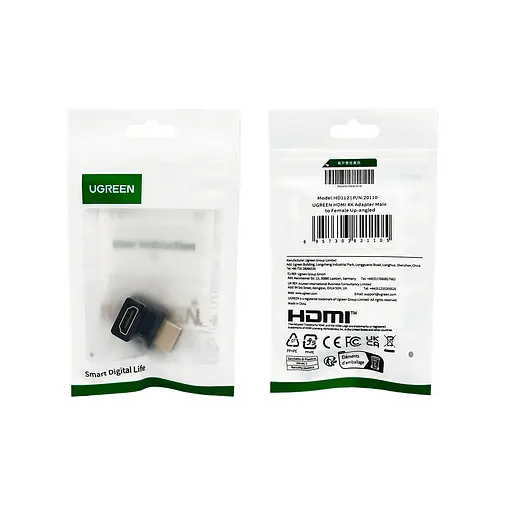 Адаптер UGREEN HDMI 4K Adapter Male to Female Up-angled - фото 2