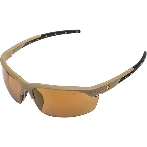 Очки тактические Leupold Tracer с оправой песочного цвета и бронзовыми линзами.