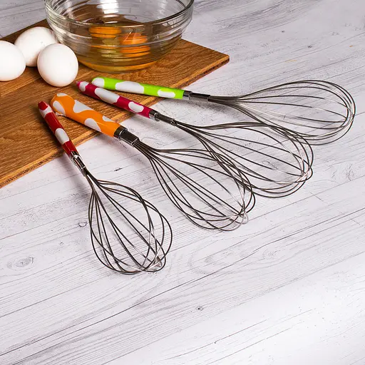 Венчик кухонный с керамической ручкой 29 см, Kitchen Master Розовый 85766 - фото 5