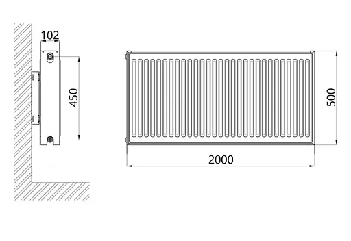 Радіатор сталевий Thermo Alliance IMAS 22 тип 500x2000 мм бічне підключення (TAI225002000K) - фото 2